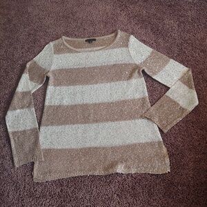 Willi Smith tan & cream sequins sweater